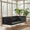 Black, variant on Classic Outdoor Swing Bed, Twin Size Acacia Wood and Rattan Porch Swing with Hanging Ropes, Patio Swing Frame for Backyard Poolside Garden, Black