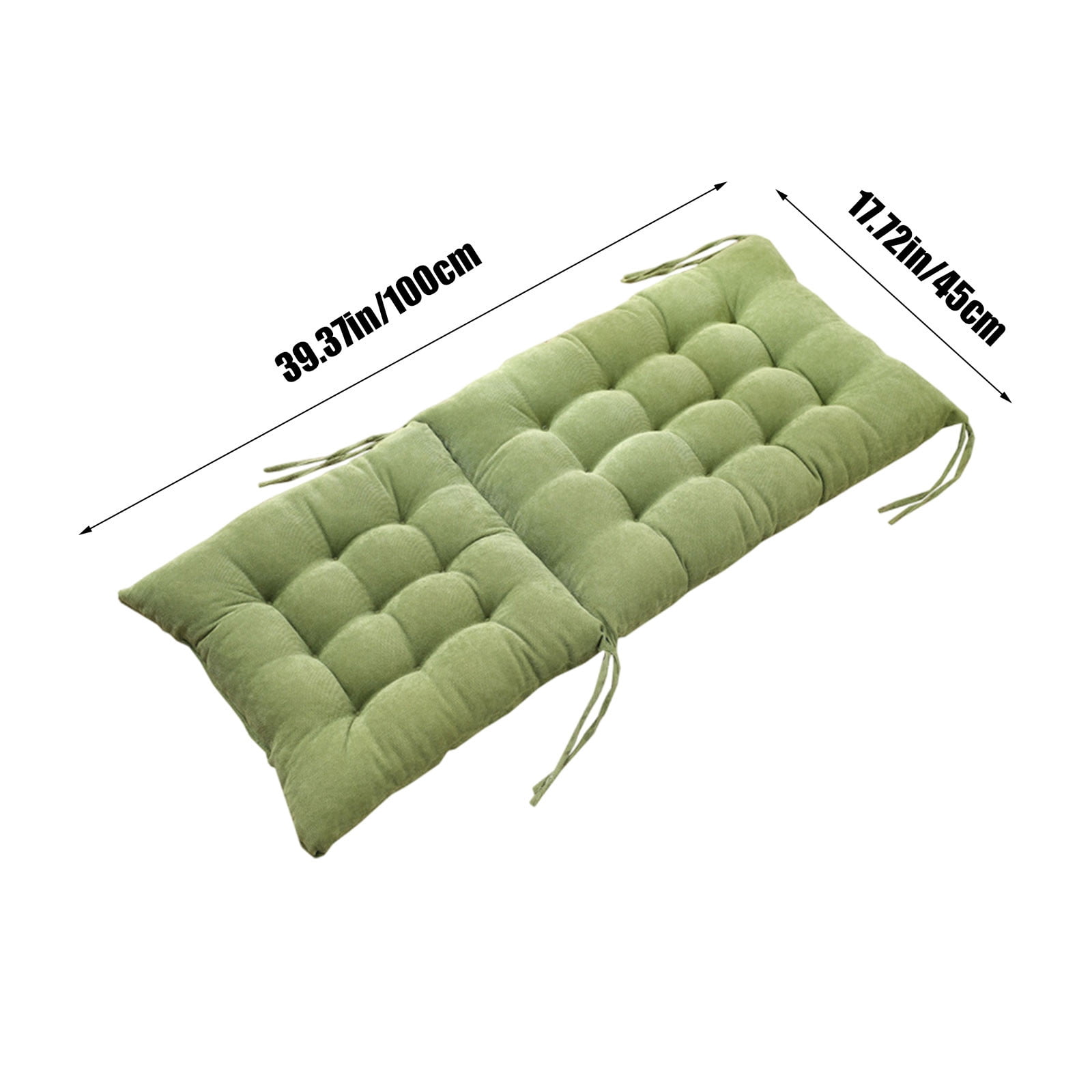 JeashCHAT Outdoor Bench Cushion, Patio Furniture Cushions, Tufted Front Porch Rocking Chair Seat Pads with Ties, Foldable High Back Chair Cushion, Indoor Seat/Back Chair Cushion, 40"x18", Green