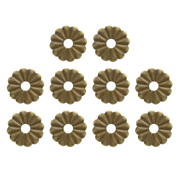 Uxcell 10pack Cabinet Knob Backplate, 0.94 Inch Lotus Leaf Shape Radial Backplate Washers Classical Furniture Decoration Gasket for Cabinet Drawer Cupboard Doors Hardware