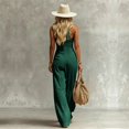 thumbnail image 5 of Plus Size Linen Jumpsuit Women, V-Neck Sleeveless Jumpsuit, Button Front Casual Jumpsuit Summer Loose Fit Outfit Daily Wear, 5 of 5