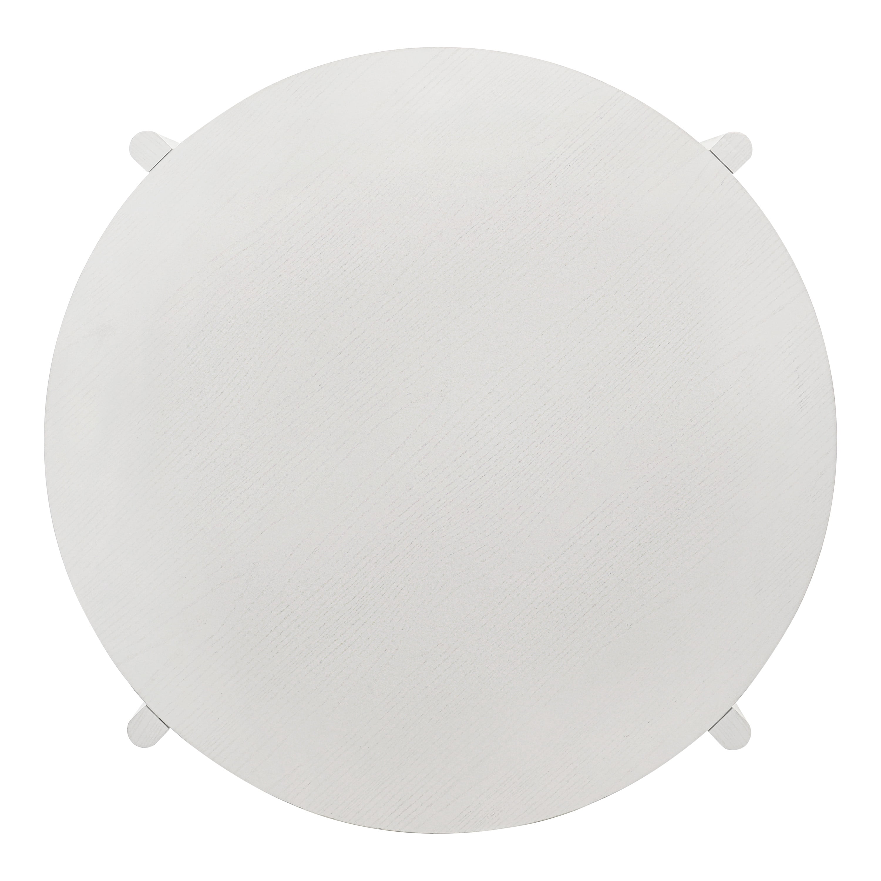 Furniture of America Afra Modern Wood Round Coffee Table with Open Bottom Shelf, White
