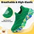thumbnail image 4 of CZV Kids' Sock Sneakers Lightweight Breathable Slip-On Shoes for Boys & Girls - Non-Slip Casual Walking Shoes for Toddler/Little Kid,Size 5 Big Kid,Green, 4 of 8