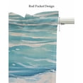 thumbnail image 5 of Teal Coastal Kitchen Valances for Windows Farmhouse Linen Window Valance Curtain for Living Room Window Treatment Summer Beach Nautical Ocean Waves Valance Rod Pocket Topper Drape, 54 x 18 Inch, 5 of 6