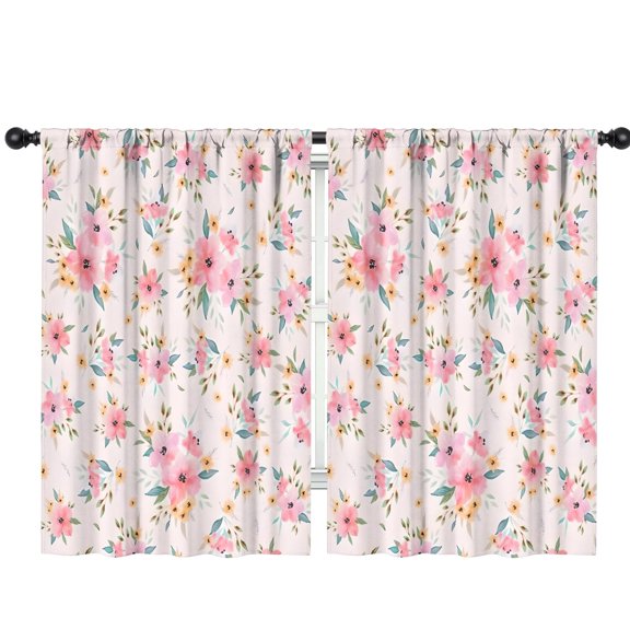 Blackout Kids Curtains,Pioneer Flower Floral Print Pattern Childrens Insulated Curtains Set Of 2,Bedroom Essentials,Toddler Room Decor 42"x63"