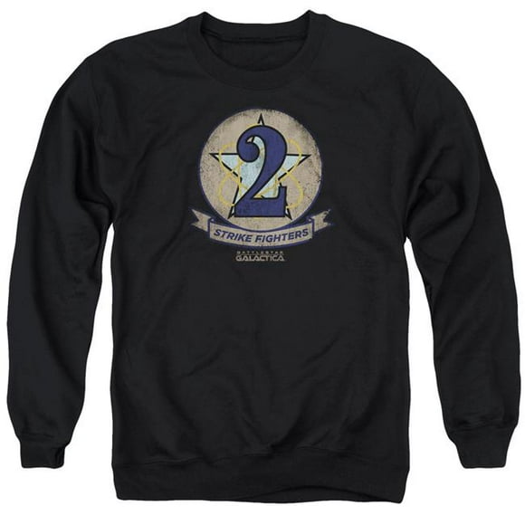 BSG & Strike Fighters Badge Adult Crewneck Sweatshirt, Black - 3X