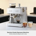 thumbnail image 5 of Thyme & Table Barista Grade Espresso Machine with 15-Bar Pressure, Conical Burr Grinder and Steam Wand, Sand White, 5 of 14