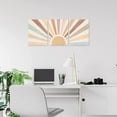 thumbnail image 5 of Boho Sun Wall Art Set of 3 Framed Canvas Wall Art Rainbow Sun Rising on the Horizon Geometric Nature Illustrations Line Art Wall Mid-Century Modern Prints Boho Wall Decor 12"x16" Watercolor, 5 of 6