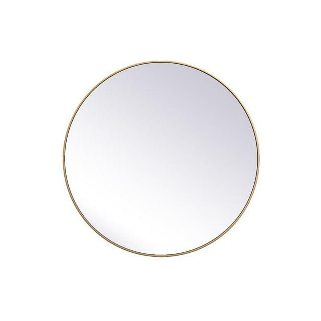 Elegant Decor MR4845BR 45 in. Metal Frame Round Mirror, Brass