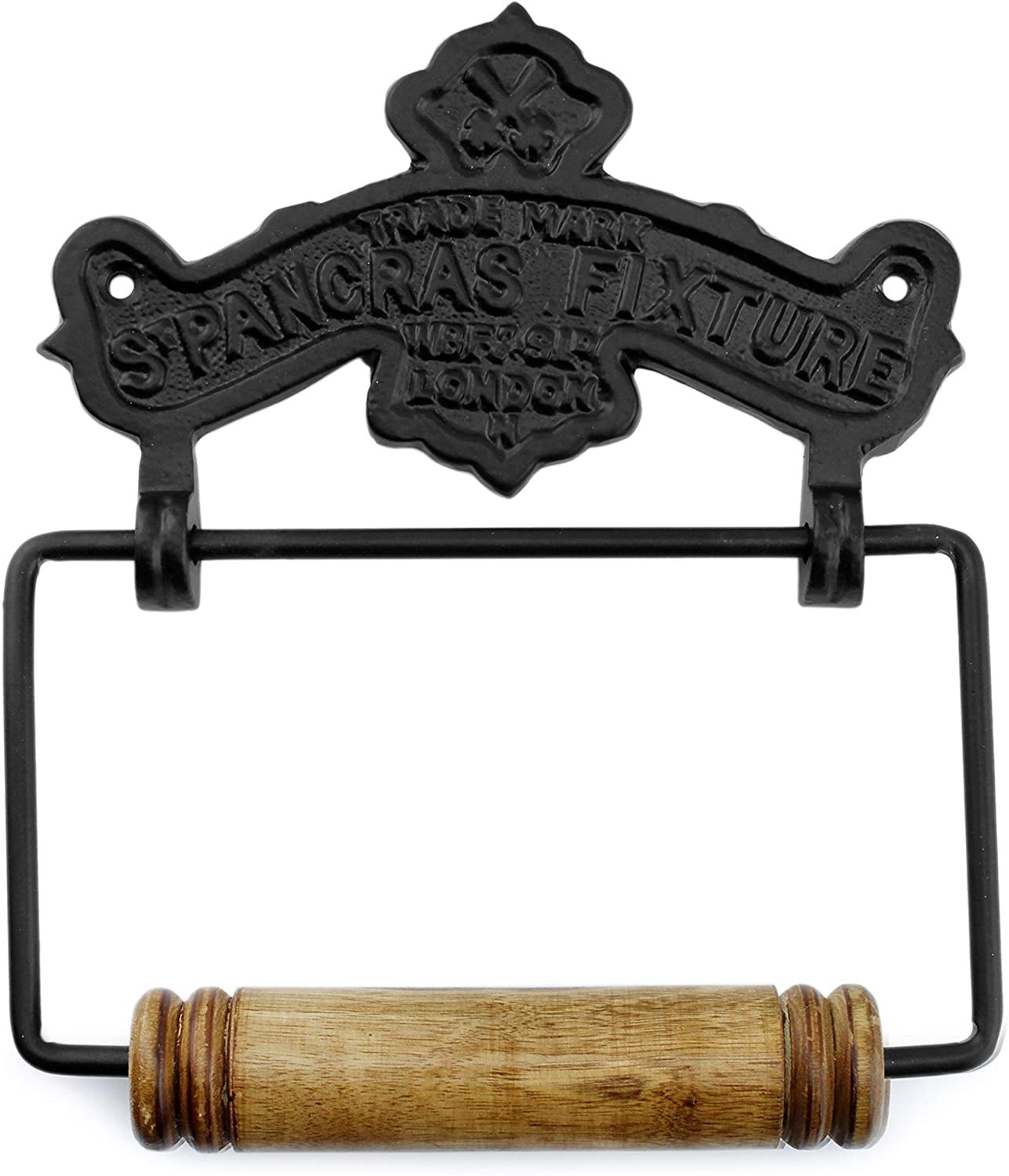 Farmhouse Cast Iron Toilet Paper Holder; Wall Mount Black TP Hanger