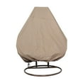 thumbnail image 3 of LeisureMod 2 Person Wicker Egg Chair Outdoor Indoor Bedroom Patio Hanging Lounge Swing Hammock Chairs with Black Stand and UV Resistant Cushions With Cover (Charcoal Blue), 3 of 10