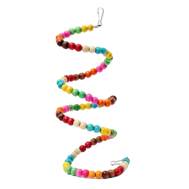 Juguetes para pájaros Greeniant cuerda Multicolor colgante con cuentas de madera