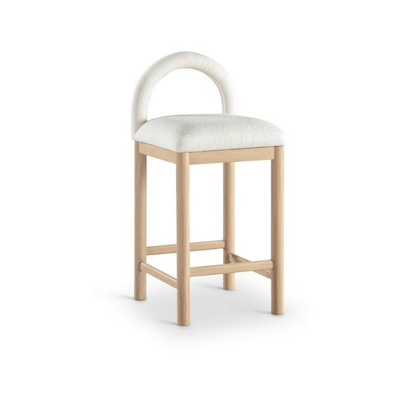 Meridian Furniture Conrad Cream Linen Textured Fabric Counter Stool