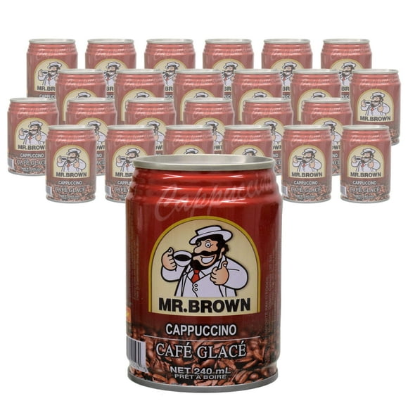 Mr Brown Premium Goût Cappuccino Glacé Prêt à Boire (240ml Boîte, Pack de 24)