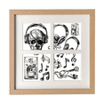 thumbnail image 1 of l Headset Music Instrument Pattern Frame Wall Tabletop Display 4 Openings Picture, 1 of 3
