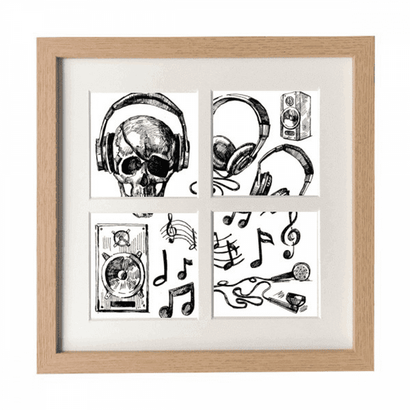 l Headset Music Instrument Pattern Frame Wall Tabletop Display 4 Openings Picture