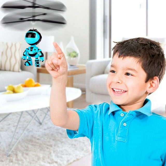 Juguete robot, lindo juguete de avión de inducción manual con carga USB, juguete robot de inducción, máxima comodidad
