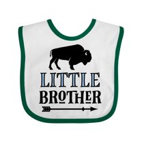 Inktastic Little Brother Native Buffalo Boys Baby Bib