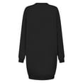 thumbnail image 3 of Womens Plain Dresses Women's Solid Color Casual Trendy Cute Comfy Soft Loose Flowy Round Neck Long Sleeved Ruched Medium Long Sundresses Black M-3XL, 3 of 4