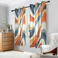 thumbnail image 2 of Yayeee Window Curtains Set of 2 for Living Room Light Filtering 63"x42", Beige Abstract Wavy, 2 of 7