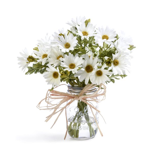 Farmhouse Daisies Silk Flower Arrangement