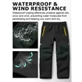 thumbnail image 4 of POENTAB Kids Boys Hiking Snow Ski Pants Fleece Lined Softshell Waterproof Warm Insulated Trousers with Zipper Pockets Black Size 4-5, 4 of 7