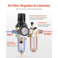 thumbnail image 2 of Filtro regulador lubricador para compresor de aire VEVOR 145 PSI, 2 of 8