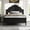 Black, variant on Full Size Wood Platform Bed with Headboard & Footboard, Arch-Top Design, Solid Pine Construction, Slatted Base, No Box Spring Needed, Black