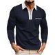 thumbnail image 1 of Blusa y camisa de manga larga con cuello vuelto para hombre, moda informal, cremallera, bloqueo de color, bolsillo, cuello vuelto, abrigo de manga larga de poliéster para hombre, 1 of 2