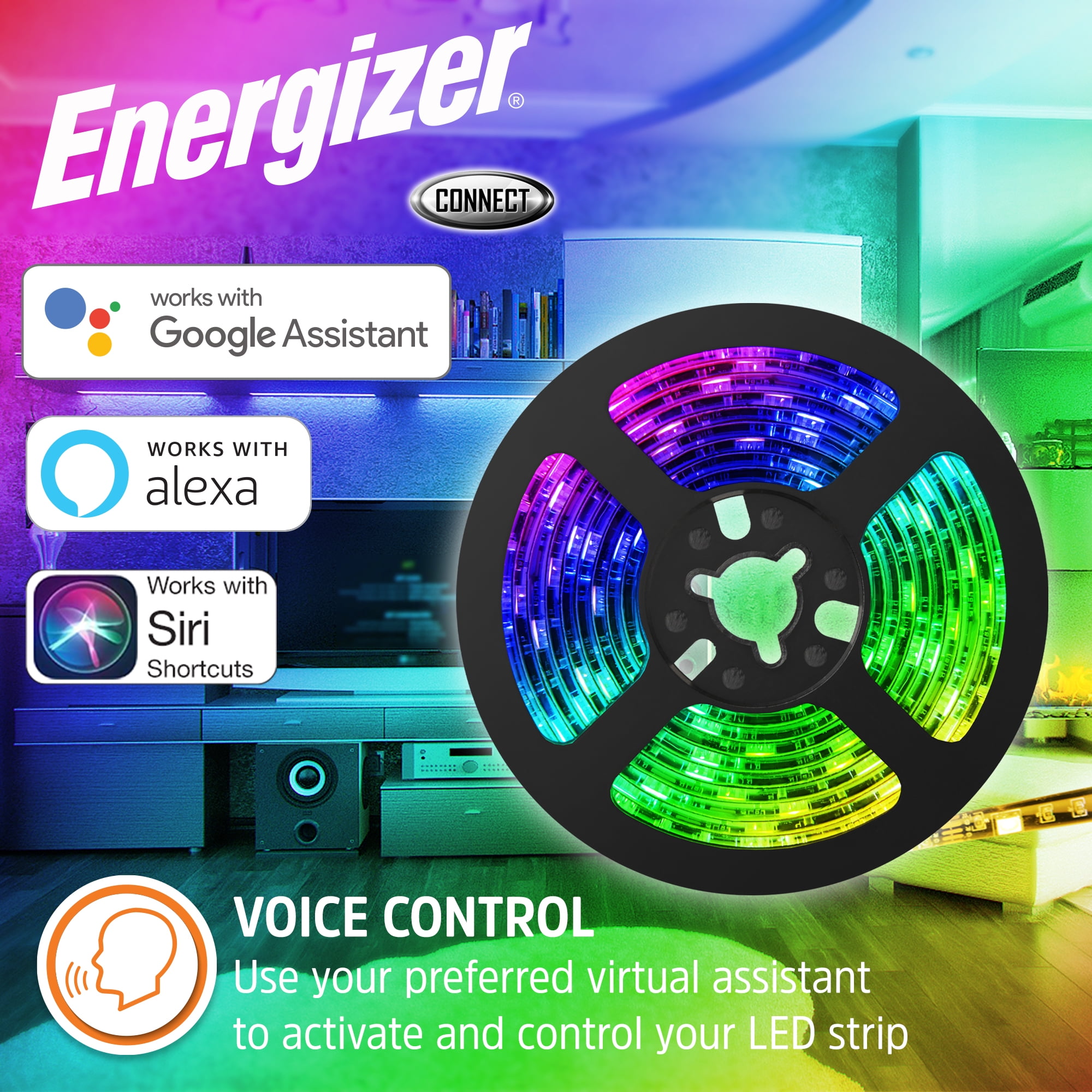 Energizer Smart Wifi LED Light Strip MultiColor + MultiWhite Lighting
