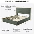 thumbnail image 3 of Sha Cerlin Full Size Lift Up Hydraulic Storage Bed Frame, Platform Bed with Fabric Upholstered Wingback Headboard, No Box Spring Needed, Dark Gray, 3 of 15