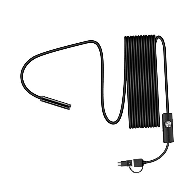 Cámara de endoscopio 5.5 mm IP67 Cámara de inspección a prueba de agua Teléfono Computadora Cámara de endoscopio 3 en 1, Cable de 10 m Jumpingount EL001587-02