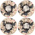 thumbnail image 2 of Shower Caps,Dachshund and Flower Waterproof Shower Cap for Women 4 Pieces,Double Reusable Hair Cover for Shower PEVA Elastic Stretch Hem, 2 of 7