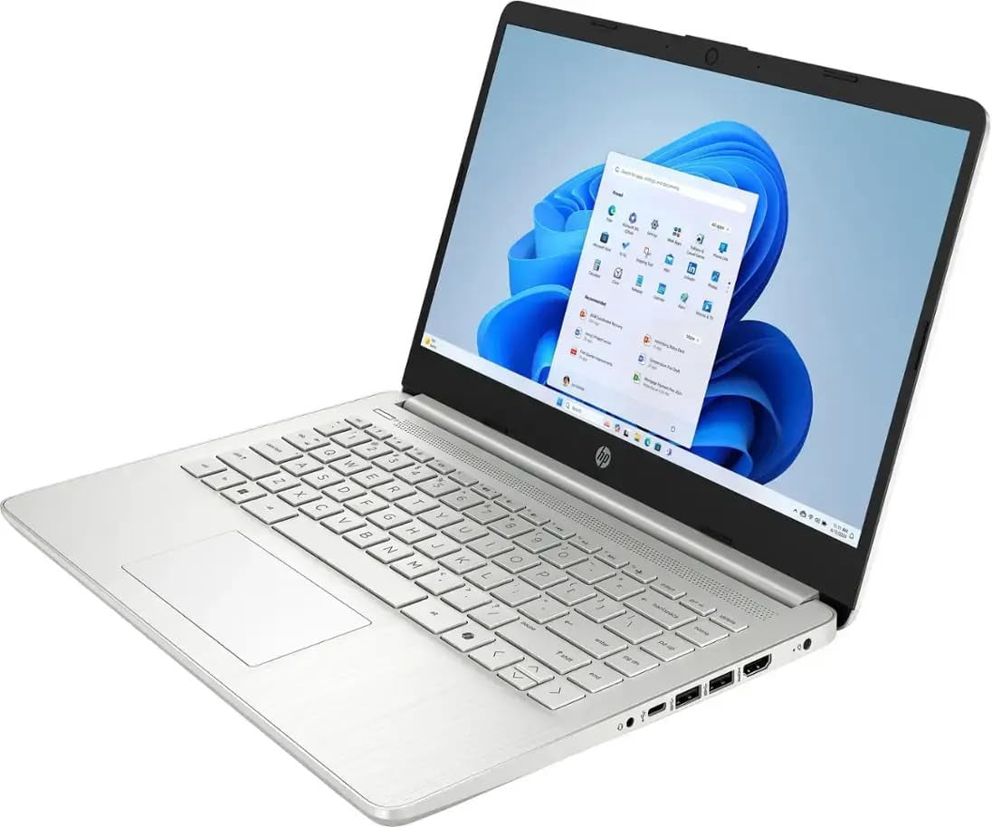 HP 14 Laptop Ultra Thin & Light, Intel N150 Quad-Core Processor, 8G RAM, 128GB SSD, HDMI, USB-C, WiFi 6, SD Card Reader, Microsoft Office 365 Included, Windows 11, Silver, XtreDura Accessories
