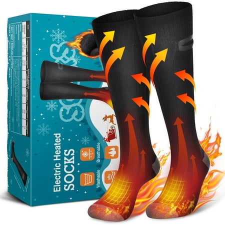 Heated Socks for Men Women- Rechargeable Washable Electric Thermal Warming Socks for Hunting Winter Skiing Fishing Outdoors Black M price history on PriceWatchPro