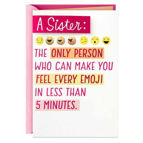 Feeling All the Emojis Funny Birthday Card for Sister - Walmart.com