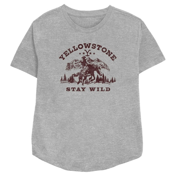Women's Yellowstone Distressed Stay Wild Graphic T-Shirt