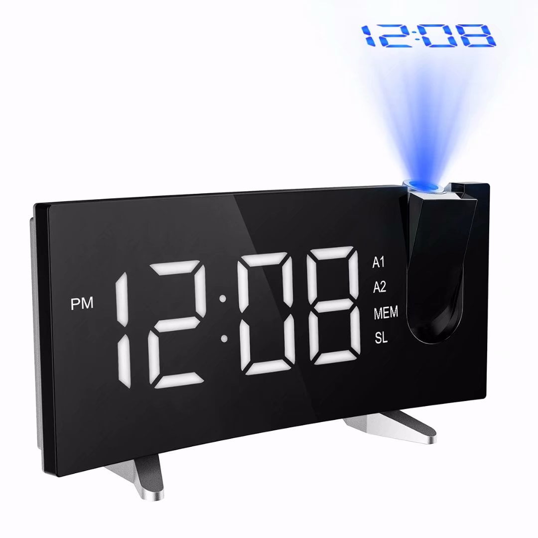 VicTsing Projection Alarm Clock, [Curved-Screen ...