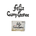 thumbnail image 2 of Kit de globos metálicos con letras cursivas Feliz Cumpleaños color Negro, 2 of 5