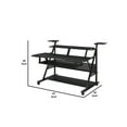 thumbnail image 3 of Gia 67 Inch Music Desk Studio Workstation Keyboard Tray Shelves Black, 3 of 5