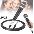 thumbnail image 3 of Handheld Microphone 2pcs Wired Dynamic 10ft Cable 1/4 Inch Socket Plastic for Karaoke Speaker Amp Mixer Speech, 3 of 8