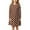 Brown, variant on Kiijoy Toddler Girls Polka Dots Print Long Sleeve Dress Casual Crew Neck T-Shirt Dress, Sizes 3-11