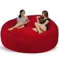 thumbnail image 2 of Chill Sack Bean Bag Chair, Memory Foam Lounger with Microsuede Cover, Kids, Adults, 8 ft, Cinnabar, 2 of 6