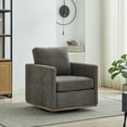 thumbnail image 2 of Nmkwnr 360 Degree Swivel Accent Chair with Metal Base, Upholstered Club Chair Armchair for Living Room Bedroom Apartment, Dark Gray, 2 of 11