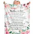 thumbnail image 1 of LHSHID Mother in Law Blanket Mother in Law Gifts from Daughter in Law White Throw Blankets Cozy Soft Floral Mother in Law Plush Blanket Birthday for Mother in Law 50x60in, 1 of 5