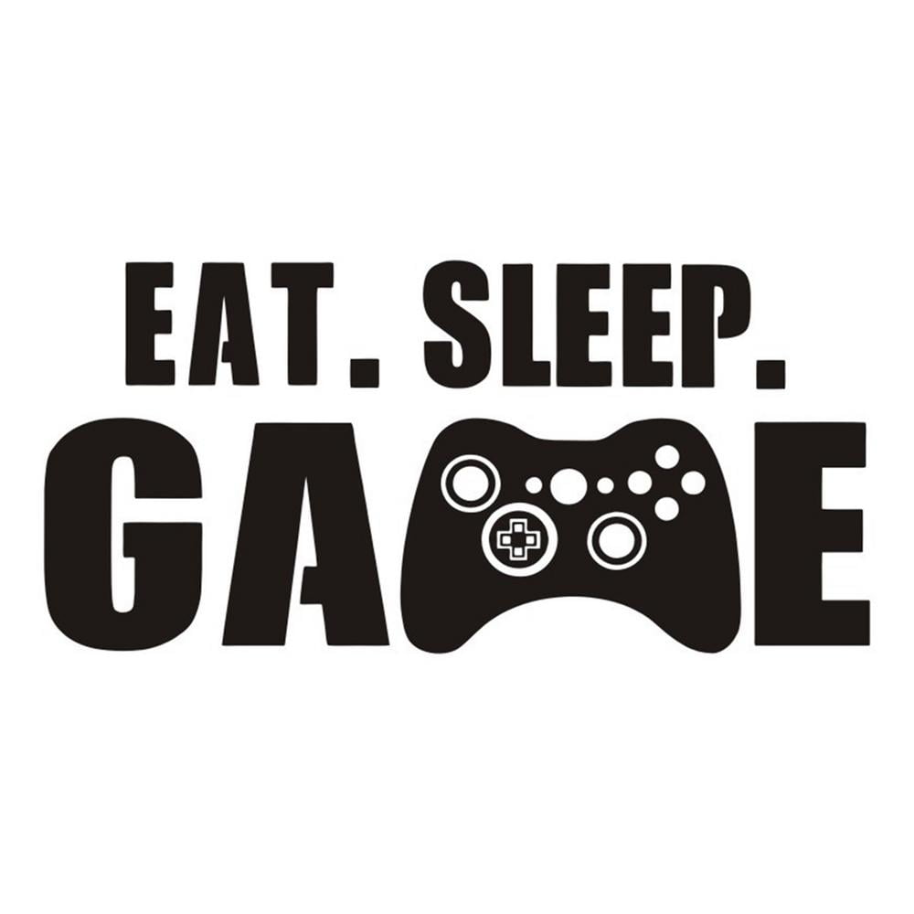 Eat Sleep Game Gaming Vinyl Decal joystick Sticker Wall Home Room Decoration 