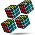 thumbnail image 1 of Speed Cube, Carbon Fiber Sticker Speed Cubes, Black, 4 Piece, 1 of 8