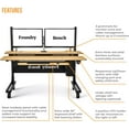 thumbnail image 5 of Versadesk Electric Standing Desk Converter - Split-Level Surface, Push-Button Height Adjustable, USB & USB-C Ports, Home & Office, | Bamboo, (36 x 30), 5 of 6