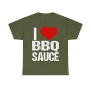 I Love BBQ Sauce Unisex Graphic Tee Shirt, Sizes S-5XL