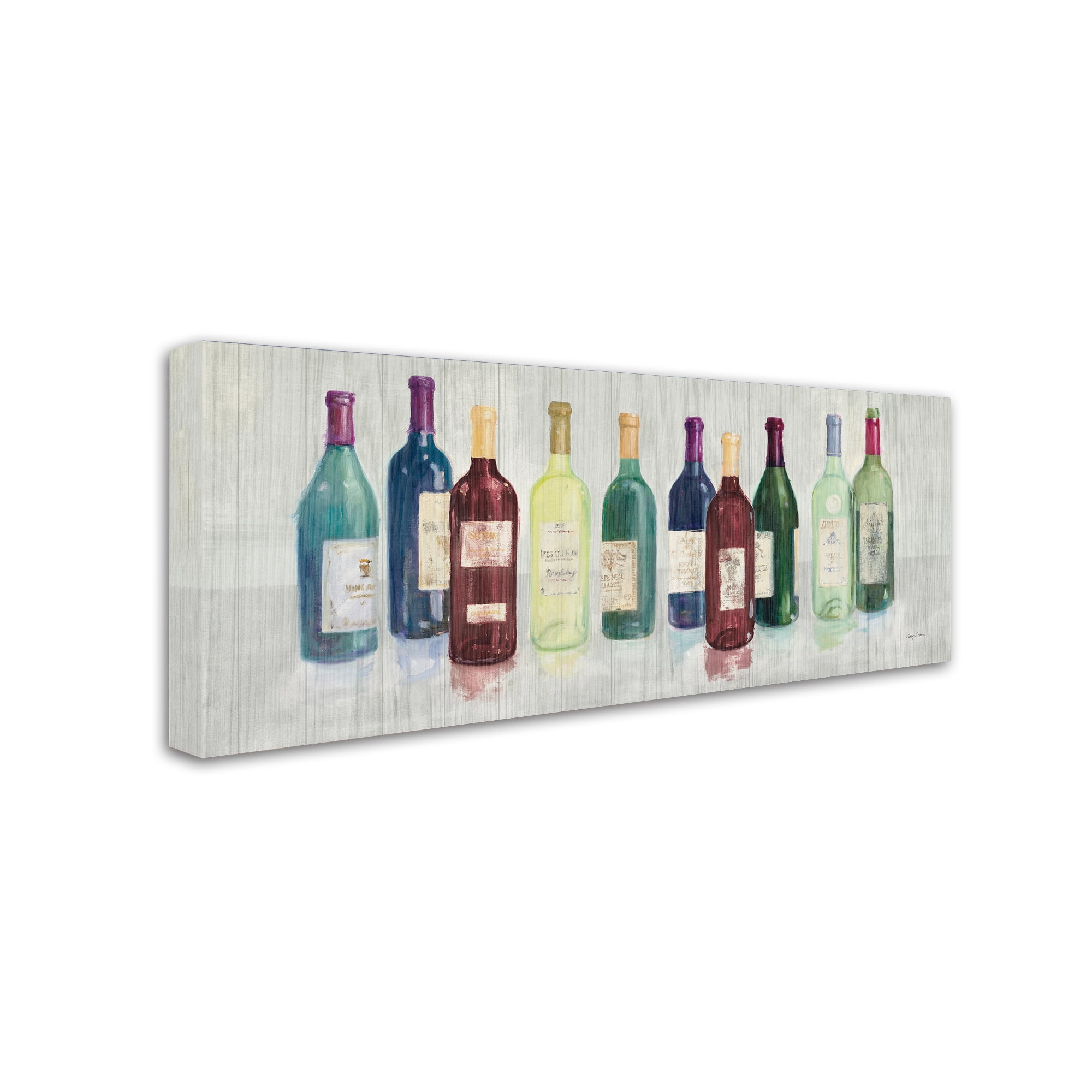 Trademark Fine Art 'Keeping Good Company on Wood Red Wine' Canvas Art by Avery TIllmon