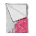 thumbnail image 2 of Pink and Grey Soft Flannel Fleece Throw Blanket, Abstract Geometric Digital Mosaic Fractal Hexagon Pattern, Cozy Plush for Indoor and Outdoor Use, 60" x 80", Magenta Pale Peach Grey, by Ambesonne, 2 of 5